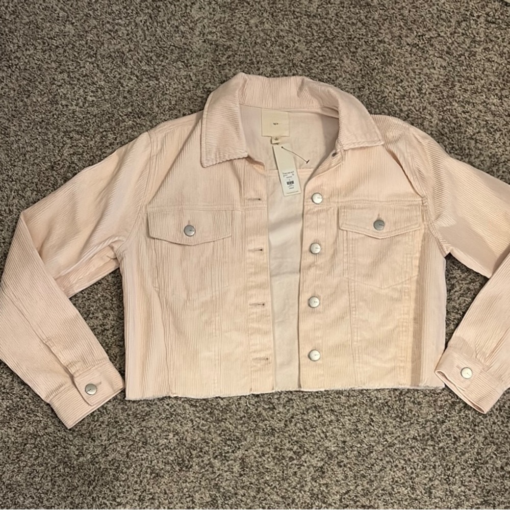Francesca's Collections Light Pink Cropped Jacket